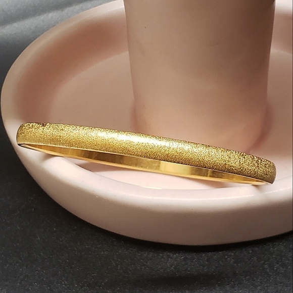 Vintage Monet Matte Gold Tone Bangle Bracelet